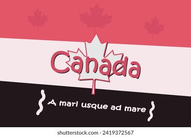 Canada. Vector flat and minimalistic illustration. With national symbols
