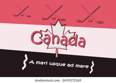 Canada. Vector flat and minimalistic illustration. With national symbols
