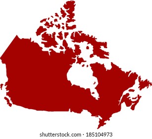 Canada Vector Map Stock Vector (Royalty Free) 185104973 | Shutterstock