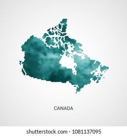 Canada Vector Map Blue Geometric Gradient Stock Vector (Royalty Free