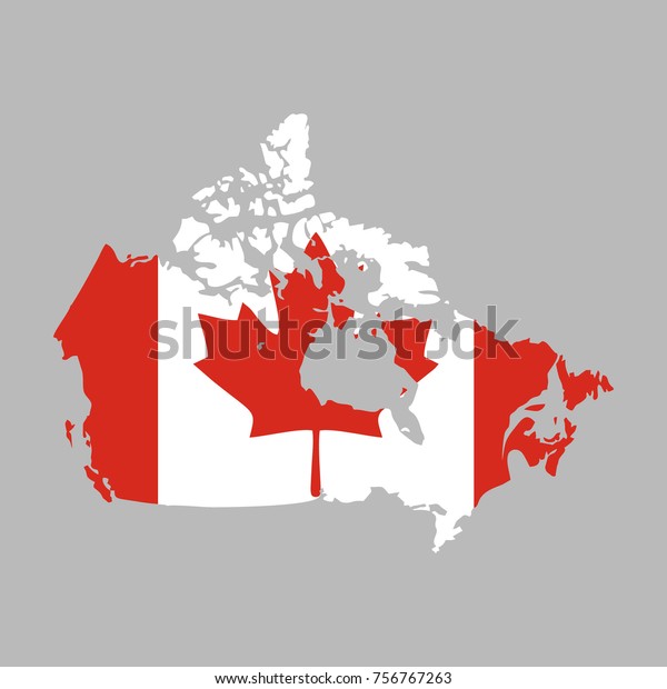 Canada Vector Map Flag Stock Vector (Royalty Free) 756767263 | Shutterstock