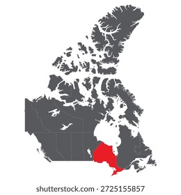 Canada Vector map Ottawa ‍and Ontario, highlighted, highly detailed, easy to change everything 