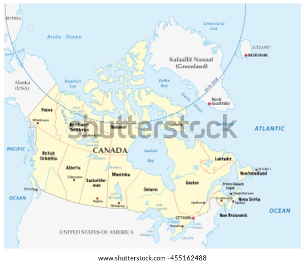 Canada Vector Map Provinces Boundary Stock Vector (Royalty Free ...