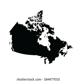 Canada Vector Map Silhouette Isolated On Stock Vector (Royalty Free ...