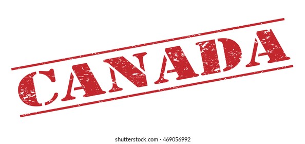 canada vector stamp on white background