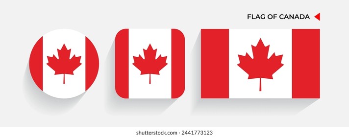 Canada Verde Flags arranged in round, square and rectangular shapes