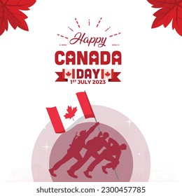 Canada Victoria Day colorful social media post design