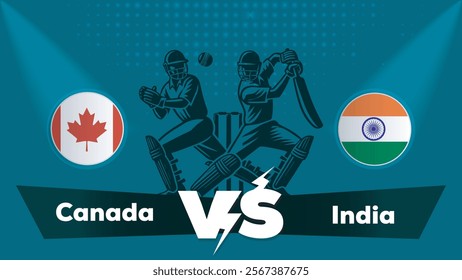 Canada Vs India , India VS Canada cricket match , Cricket match concept with creative illustration.eps