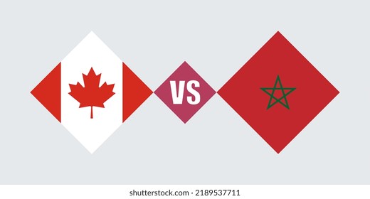 Canada vs Morocco flag concept. Vector illustration.