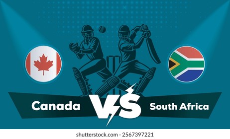 Canada VS South Africa , South Africa Vs Canada cricket match , Cricket match concept with creative illustration.eps
