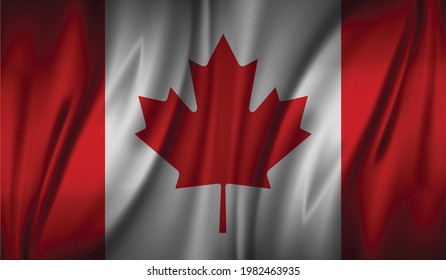 Canada wave flag flat layout vector illustration