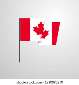 Canada waving Flag design vector