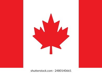 Canada waving flag pattern background. Realistic national flag design. Abstract vector template.