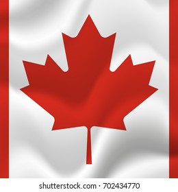 Canada waving flag. Vector illustration.