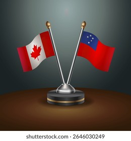 Tabela do Canadá e da Samoa Ocidental sinaliza relação com plano de fundo gradiente