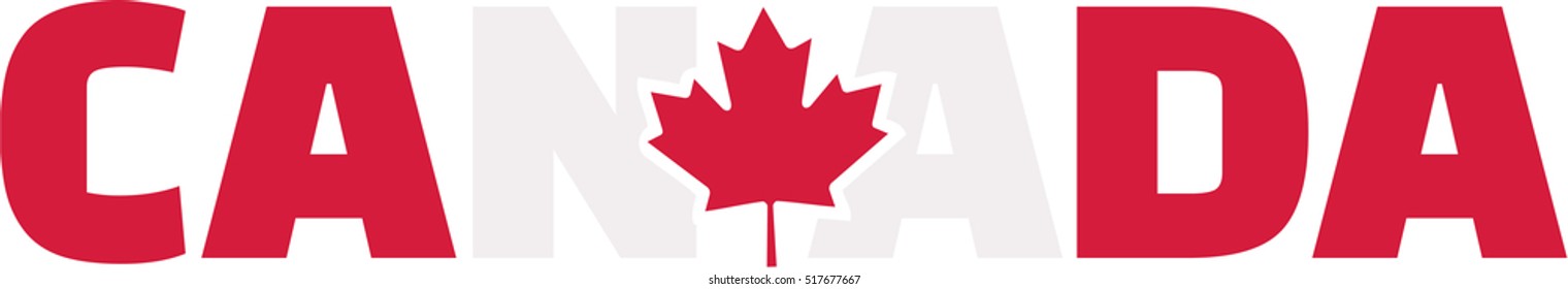 Canada word with flag