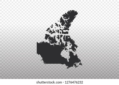 Canada - World Map International vector template isolated on transparent background - Vector illustration eps 10