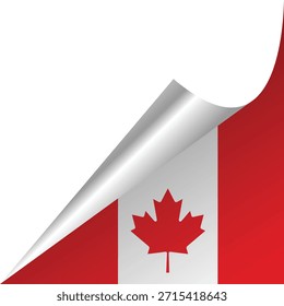 Bandeira icônica do Canadá com uma borda de curling revelando cores vibrantes.