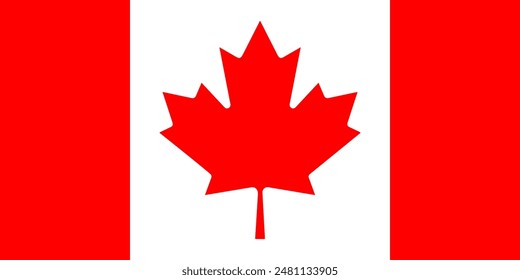Canada's national flag, the Maple Leaf. Flat vector drawing