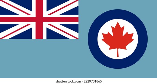 Canadian Air force flag vector illustration isolated. Proud military symbol of Canada aviation. Emblem national coat of arms of soldier troops. Patriotic air plane emblem.