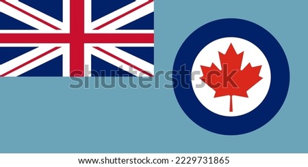Canadian Air force flag vector illustration isolated. Proud military symbol of Canada aviation. Emblem national coat of arms of soldier troops. Patriotic air plane emblem.