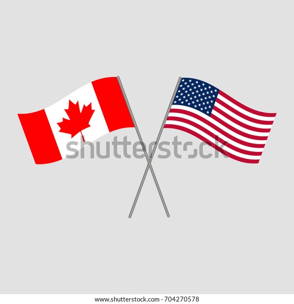 Canadian American Flags Vector Illustration Stock Vector (Royalty Free ...