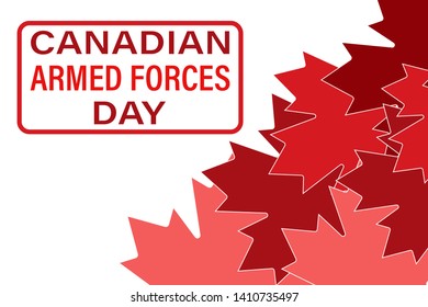 Canadian Armed Forces Day. Maple leaf vector design. Greeting card, poster, banner concept.