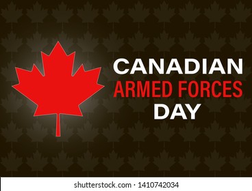 Canadian Armed Forces Day. Maple leaf vector design. Greeting card, poster, banner concept.