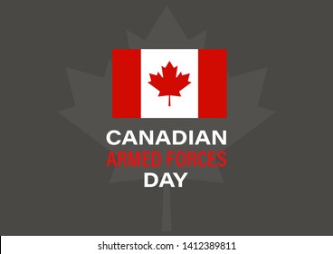 Canadian Armed Forces Day. Maple Leaf Vector Design. Greeting Card, Poster, Banner Concept.