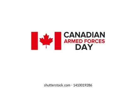 Canadian Armed Forces Day. National holiday, celebrated annual in June. Canada flag. Maple leaf design. Special tribute to the men and women of the Armed Forces. Poster, card, banner and background.