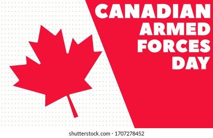 Canadian Armed Forces Day. Canadian National holiday. Celebrated in June. Maple leaf vector design. Greeting card, poster, banner concept. Vector EPS 10.