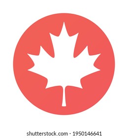 Canadian autumn maple leaf flat vector silhouette icon