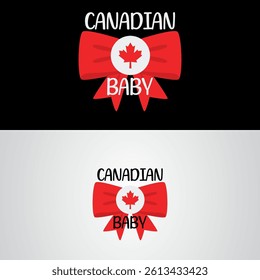 Canadian Baby Cute Bow Tie Maple Leaf Design