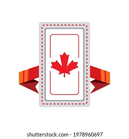 canadian banner ribbon maple leaf