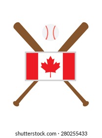 Canadian Baseball Icon - Vector