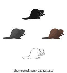 Canadian beaver. Canada single icon in cartoon style vector symbol stock illustration web.