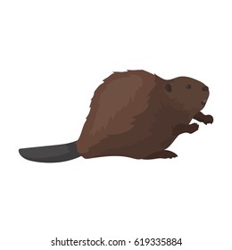 Canadian beaver. Canada single icon in cartoon style vector symbol stock illustration web.