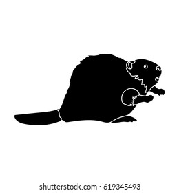 Canadian beaver. Canada single icon in black style vector symbol stock illustration web.