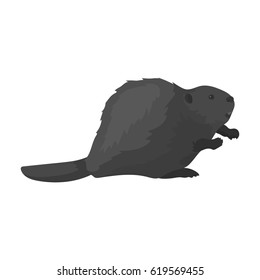 Canadian beaver. Canada single icon in monochrome style vector symbol stock illustration web.