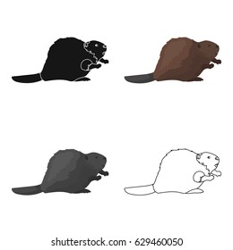 Canadian beaver. Canada single icon in cartoon style vector symbol stock illustration web.