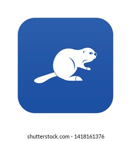 Canadian beaver icon digital blue for any design isolated on white vector illustration