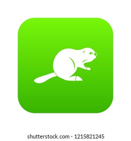 Canadian beaver icon digital green for any design isolated on white vector illustration