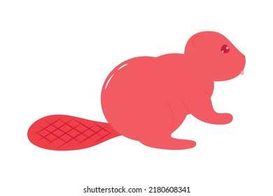 Canadian Beaver Icon On White Background