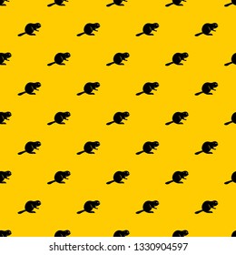 Canadian beaver pattern seamless vector repeat geometric yellow for any design