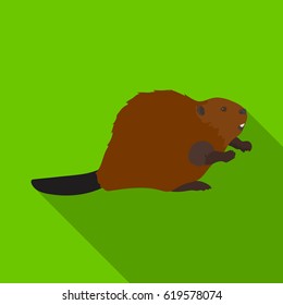 Canadian beaver.  single icon in flat style vector symbol stock illustration web.