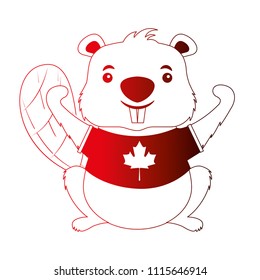 canadian beaver tshirt canada flag