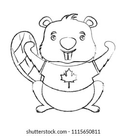 canadian beaver tshirt canada flag