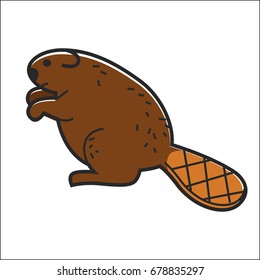 Vector de castores de Canadá aislado Símbolo tradicional de animales de Canadá