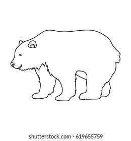 Canadian brown bear. Canada single icon in outline style vector symbol stock illustration web.