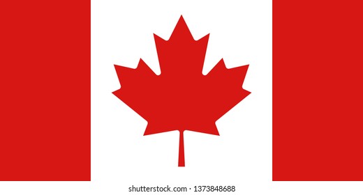 Vector plano de icono nacional de la bandera oficial canadiense o canadiense